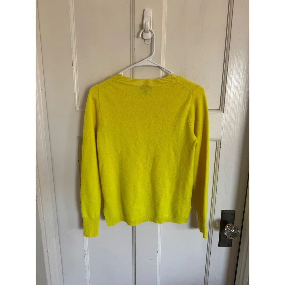 J.Crew bright yellow cashmere crewneck sweater size xs